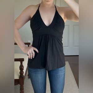 Susana Monaco Black Empire Waist Halter Top Size M
